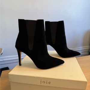 Joie Elegant Black Suede High Heeled Boots